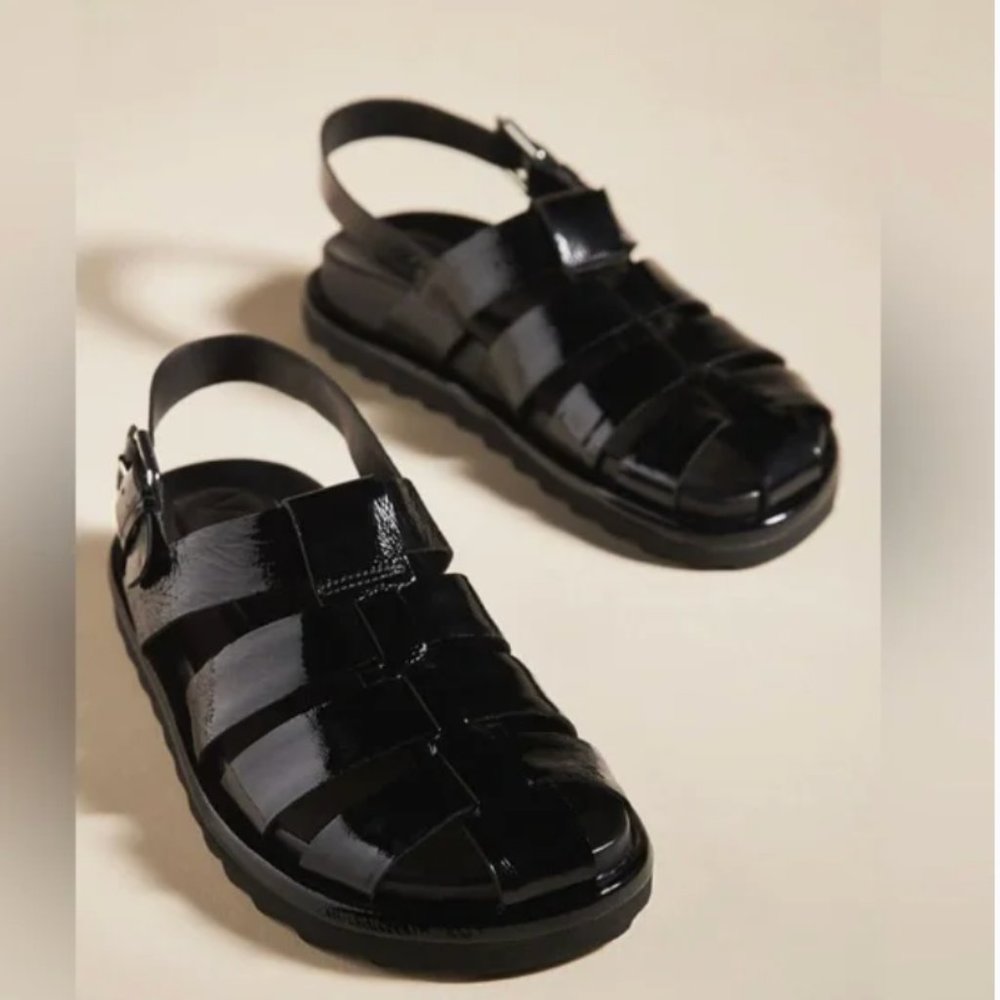 Anthropologie Vicenza Patent Fisherman Sandals - New in Box Size 40 / Size 9